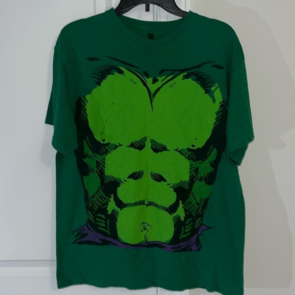 Green marvel comics The hulk Abs Abdominal Strength Muscle t-shirt L